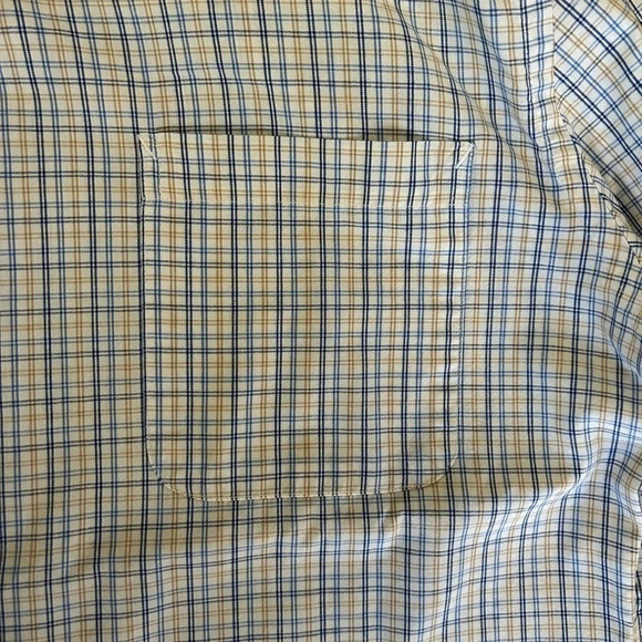 Dockers Fitted Stretch Collar Button Down Shirt Gingham Blue Petal Men's size M - Picture 3 of 5